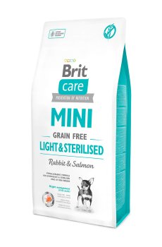 Сухой корм для собак миниатюрных пород Brit Care Mini Light & Sterilised с избыточным весом или стерилизованных, 7 кг