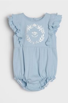 Бавовняне боді з декоративними воланами Bridgerton - блакитний