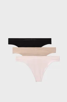 Женские трусики (3 шт) THONG Разноцветный XL Calvin Klein LV00QD5211