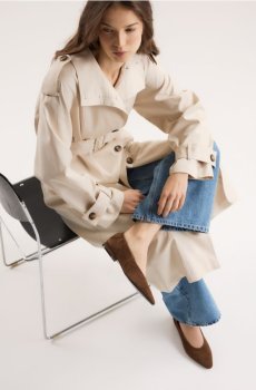 Reserved - Замшеві балетки - коричневий - 547ID-88X