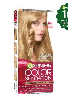 Стойкая крем-краска для волос Garnier Color Sensation 8.0 Сияющий светло-русый, 110 мл