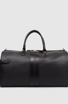 Черная кожаная дорожная сумка Stepan
