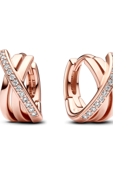 Сережки з переплетенням та паве