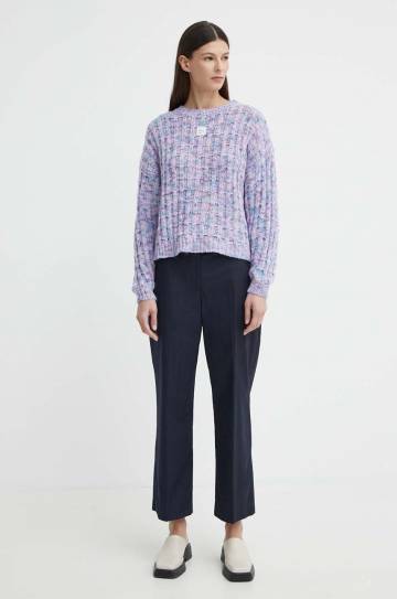 Брюки PS Paul Smith женские цвет синий прямые высокая посадка W2R.319T.M30368 Брюки PS Paul Smith женские цвет синий прямые высокая посадка W2R.319T.M30368
