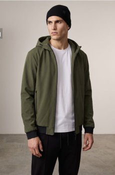 Куртка софтшелл с капюшоном - світло-оливковий