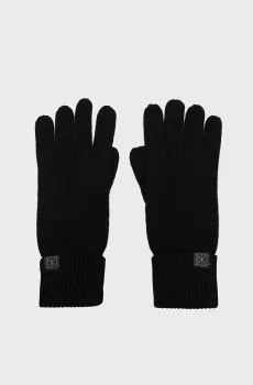 Женские черные кашемировые перчатки EMBLEM Черный ONESIZE Calvin Klein LV14F8065G
