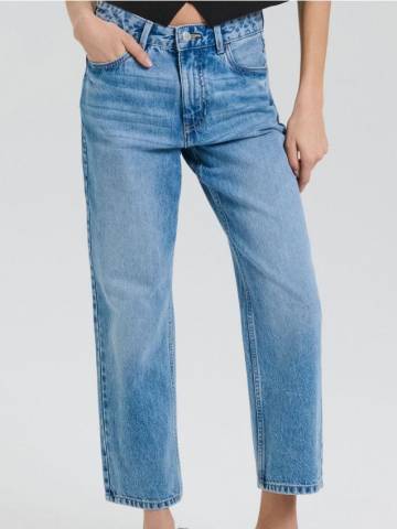 Джинси прямого укороченого крою - синій