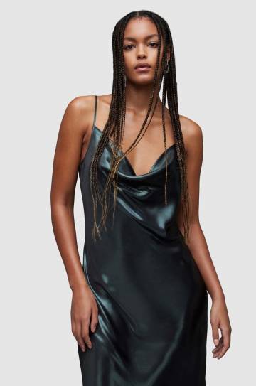 Платье AllSaints Hadley цвет зелёный maxi облегающее Платье AllSaints Hadley цвет зелёный maxi облегающее