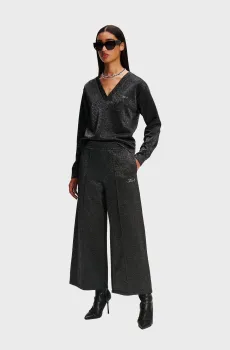 Женские черные кюлоты LUREX JERSEY CULOTTES Черный XL Karl Lagerfeld 246W1011