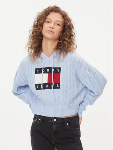 Tommy Jeans Светр Center Flag DW0DW16528 Блакитний Regular Fit Tommy Jeans Светр Center Flag DW0DW16528 Блакитний Regular Fit