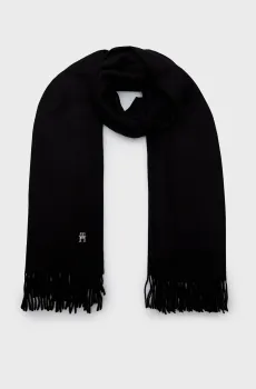 Женский черный шерстяной шарф LIMITLESS CHIC WOOL SCARF Черный ONESIZE Tommy Hilfiger AW0AW15349