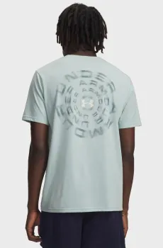 Мужская бирюзовая футболка UA M BLUR WM SS Бирюзовый L Under Armour 6009248-477