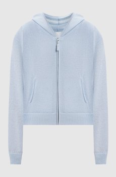 Голубая спортивная куртка из шерсти и кашемира