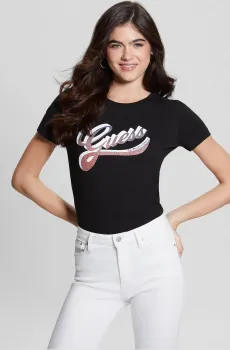Женская черная футболка Черный XS Guess W3GI34.I3Z14;JBLK