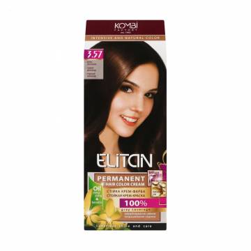 Крем-краска для волос Elitan Intensive And Natural Color 3.57 Горький шоколад, 115 мл Крем-краска для волос Elitan Intensive And Natural Color 3.57 Горький шоколад, 115 мл
