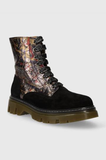 Детские кожаные ботинки Pom Dapi CLAP RANGER цвет чёрный