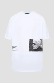 Мужская белая футболка Белый L Karl Lagerfeld 551225.755290;10