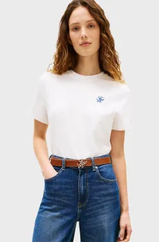 Женская белая футболка SCRIPT REG Белый L Tommy Hilfiger WW0WW48699