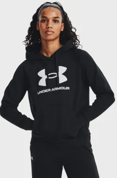Женское черное худи UA Rival Fleece Big Logo Hdy Черный S Under Armour 1379501-001