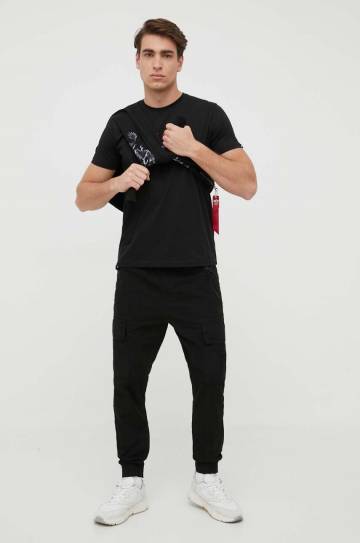 Хлопковые брюки Alpha Industries Ripstop Jogger цвет чёрный 116201.03 Хлопковые брюки Alpha Industries Ripstop Jogger цвет чёрный 116201.03