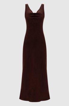 Коричневое платье макси Paloma из льна