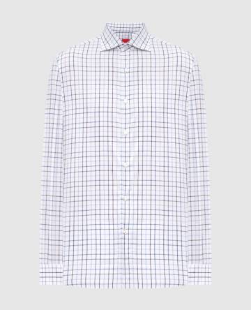 Белая рубашка в клетку с эмблемой