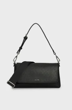 Женская черная  сумка с узором MUST AOP DBL STRAPS CONV SHOU Черный ONESIZE Calvin Klein LV04F3101G
