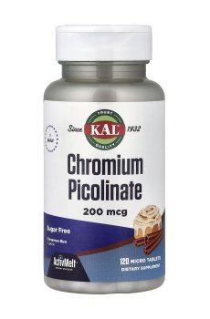 Пиколинат хрома KAL Chromium Picolinate со вкусом булочки с корицей, 200 мкг, 120 таблеток