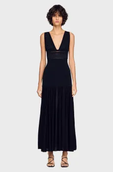 Женское черное платье Черный 40 Sandro SFPRO04815_Black