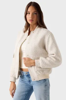 Женский бежевый твидовый бомбер Бежевый L Guess W6RL38.WJ572;F0D9