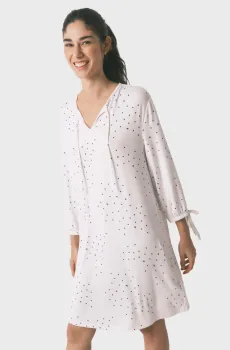 Женская белая ночная рубашка с узором Белый M womensecret 4923660