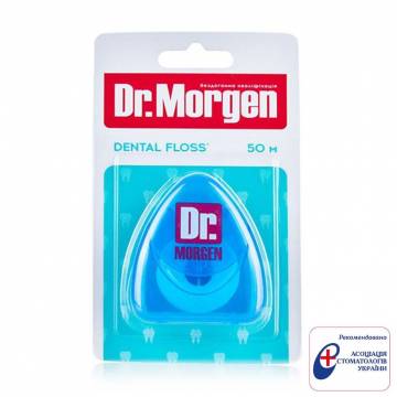 Зубная нить Dr. Morgen Dental Floss для ежедневного ухода, голубой, 50 м Зубная нить Dr. Morgen Dental Floss для ежедневного ухода, голубой, 50 м