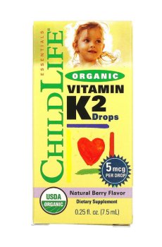 Органический детский витамин K2 ChildLife Essentials Organic Vitamin K2 с натуральным ягодным вкусом, в каплях, 7.5 мл