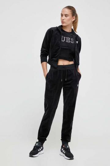 Спортивные штаны Guess цвет чёрный с аппликацией Спортивные штаны Guess цвет чёрный с аппликацией