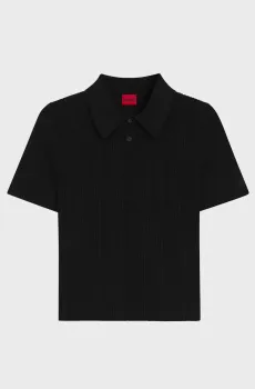 Женское черное поло Черный XS HUGO 50557771;001