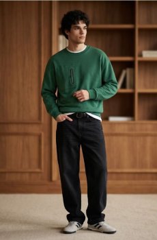Кофта crewneck з домішкою бавовни - зелений