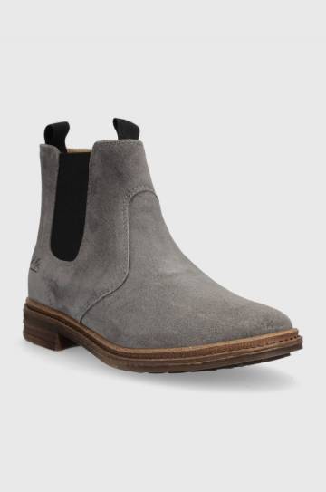 Детские замшевые ботинки Pom Dapi BROTHER JODZIP цвет серый