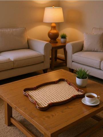 Декоративна таця - бежевий Декоративна таця - бежевий