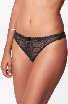 Женские черные трусики-танга PANAMA Черный L Etam 6485390