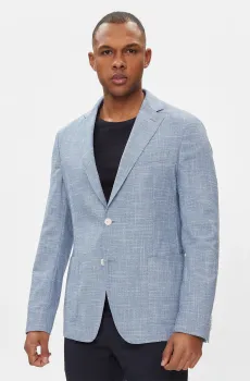 Мужской голубой шерстяной блейзер Голубой 46 BOSS 50514665;423