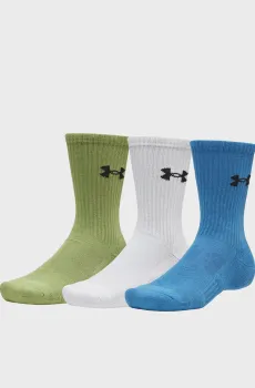 Носки (3 пары) UA Performance Cotton 3p Crw Разноцветный 47.5-50.5 Under Armour 6009685-430