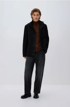 Reserved - Коротке пальто з каптуром - чорний - 539HK-99X