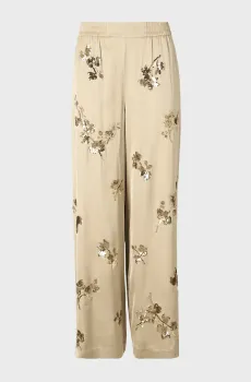 Женские бежевые брюки с узором FLUID Бежевый 44 Karl Lagerfeld B1W10096