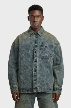 Мужская синяя джинсовая рубашка  Boxy Fit Синий M G-Star RAW D29118,E357