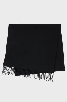 Мужской черный шерстяной шарф Черный ONESIZE Sandro SHABO00986_Black