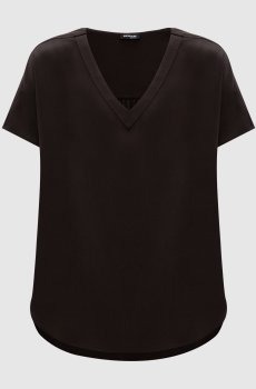 Коричневая футболка с шелком