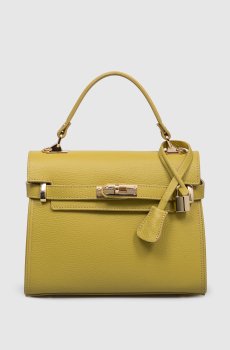 Зеленая кожаная сумка-сетчел DOLLARO