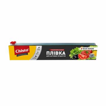 Пленка для пищевых продуктов Chisto с безопасным ножом, 100 м Пленка для пищевых продуктов Chisto с безопасным ножом, 100 м