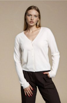 Кардиган з сумішшю вовни та віскози - білий