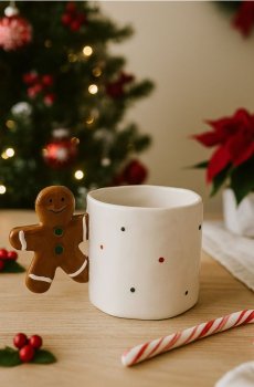 Горнятко зі святковим мотивом - бежевий